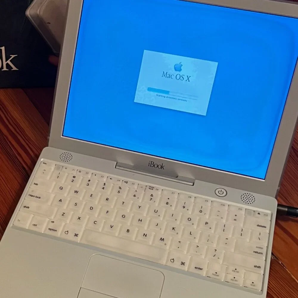 Apple iBook M6497 G3 MAC OS X 500/128/10G w/Box Working Vtg